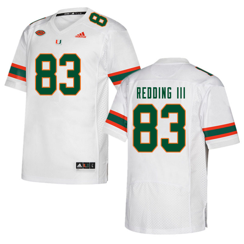 Men #83 Michael Redding III Miami Hurricanes College Football Jerseys Sale-White